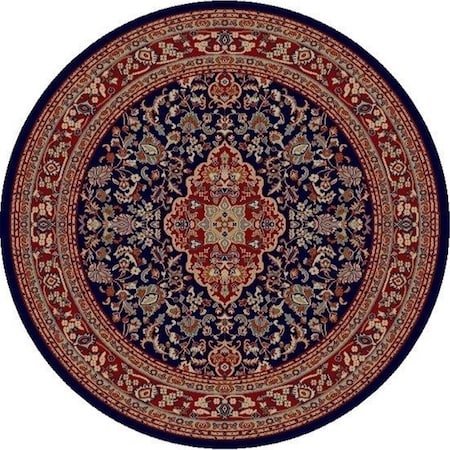 Rlm Distribution 5 ft. 3 in. Jewel Heriz - Round, Navy HO2545832